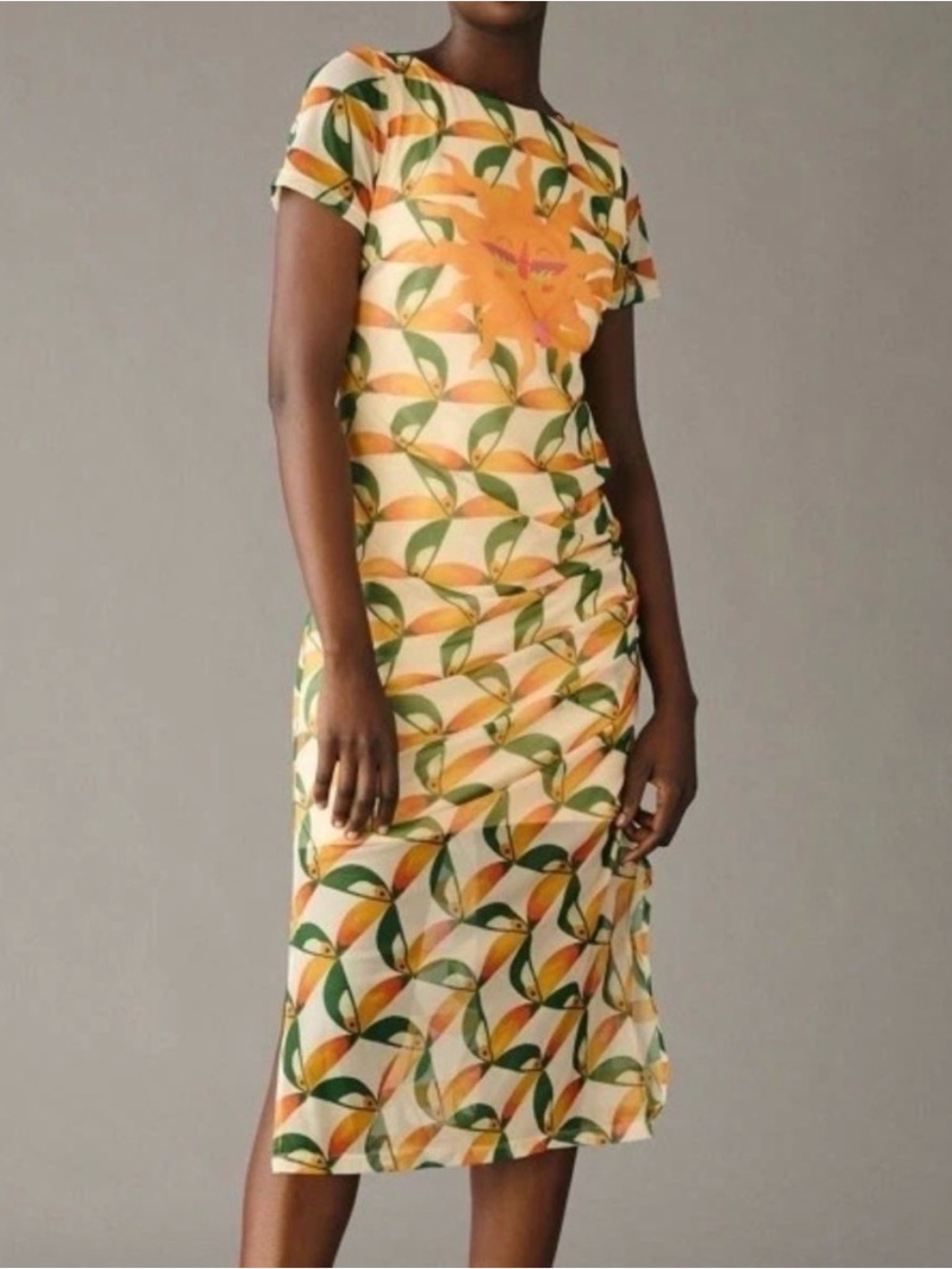 Farm Rio X Anthropologie Tropical Graphic Midi Dress XS NWOT